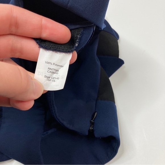 3/$30 J. Crew Factory | Deep Blue Polyester Shorts w/Black Stripe - Picture 4 of 5
